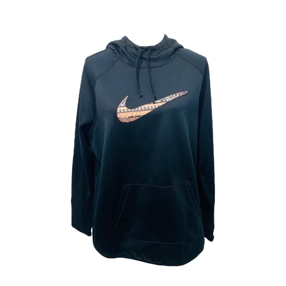 Nike Tops - Nike Woman’s Hoodie Black Therma-Fit Mock Neck Long Sleeve Athletic Size XL